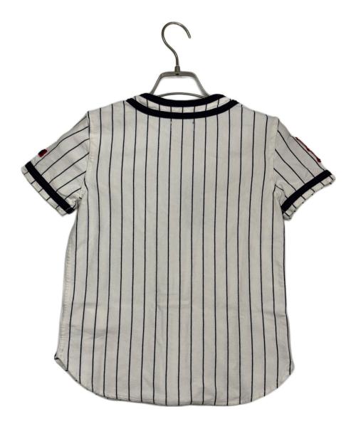 POLO RALPH LAUREN（ポロ・ラルフローレン）POLO RALPH LAUREN (ポロ・ラルフローレン) ベースボールシャツ ホワイト×ネイビー サイズ:130cm 未使用品の古着・服飾アイテム