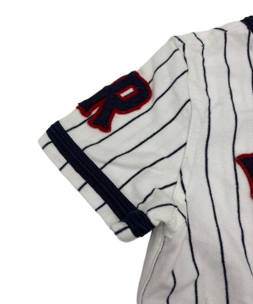 POLO RALPH LAUREN（ポロ・ラルフローレン）POLO RALPH LAUREN (ポロ・ラルフローレン) ベースボールシャツ ホワイト×ネイビー サイズ:130cm 未使用品の古着・服飾アイテム