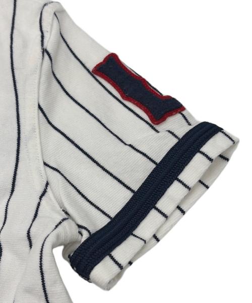 POLO RALPH LAUREN（ポロ・ラルフローレン）POLO RALPH LAUREN (ポロ・ラルフローレン) ベースボールシャツ ホワイト×ネイビー サイズ:130cm 未使用品の古着・服飾アイテム