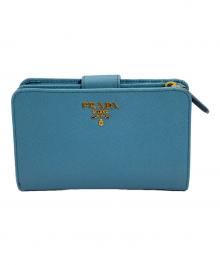 PRADA（プラダ）の古着「2つ折り財布」｜スカイブルー