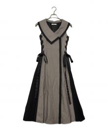 Snidel（スナイデル）の古着「サイドプリーツツイードワンピース」｜ライトグレー