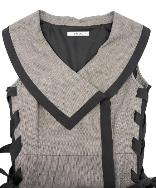 Snidel（スナイデル）Snidel (スナイデル) サイドプリーツツイードワンピース ライトグレー サイズ:SIZE 0（S）の古着・服飾アイテム
