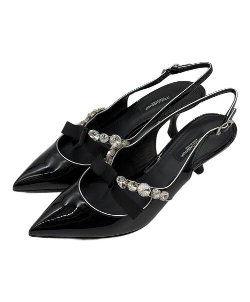 DOLCE & GABBANA（ドルチェ＆ガッバーナ）DOLCE & GABBANA (ドルチェ＆ガッバーナ) スリングバックパンプス ブラック サイズ:SIZE 38（24cm）の古着・服飾アイテム