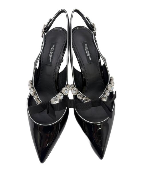 DOLCE & GABBANA（ドルチェ＆ガッバーナ）DOLCE & GABBANA (ドルチェ＆ガッバーナ) スリングバックパンプス ブラック サイズ:SIZE 38（24cm）の古着・服飾アイテム