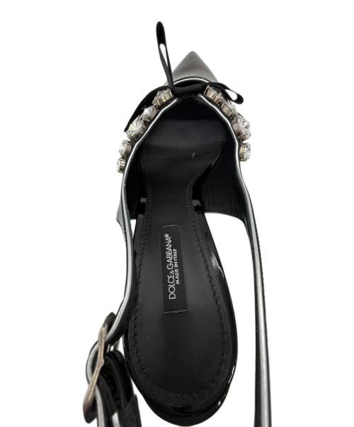 DOLCE & GABBANA（ドルチェ＆ガッバーナ）DOLCE & GABBANA (ドルチェ＆ガッバーナ) スリングバックパンプス ブラック サイズ:SIZE 38（24cm）の古着・服飾アイテム