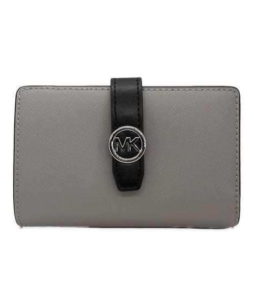 MICHAEL KORS（マイケル・コース）MICHAEL KORS (マイケル・コース) 2つ折り財布 グレー×ブラックの古着・服飾アイテム