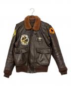 MORGAN PRODUCTIONモルガン プロダクションズ）の古着「U.S.NAVY G-1レザーフライトジャケット」｜ブラウン