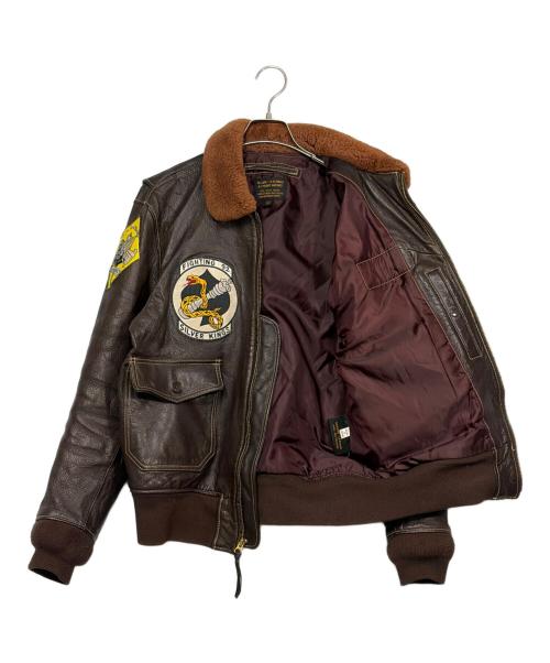 MORGAN PRODUCTION（モルガン プロダクションズ）MORGAN PRODUCTION (モルガン プロダクションズ) U.S.NAVY G-1レザーフライトジャケット ブラウン サイズ:SIZE 42（M)の古着・服飾アイテム