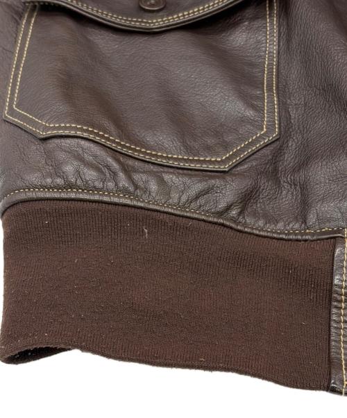 MORGAN PRODUCTION（モルガン プロダクションズ）MORGAN PRODUCTION (モルガン プロダクションズ) U.S.NAVY G-1レザーフライトジャケット ブラウン サイズ:SIZE 42（M)の古着・服飾アイテム