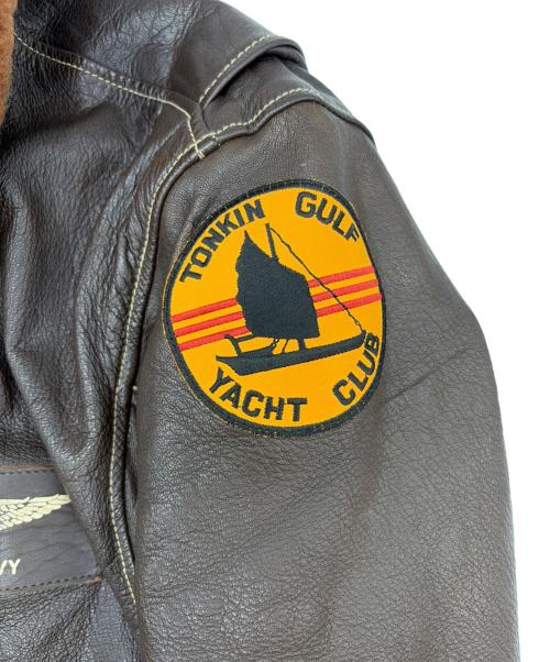 MORGAN PRODUCTION（モルガン プロダクションズ）MORGAN PRODUCTION (モルガン プロダクションズ) U.S.NAVY G-1レザーフライトジャケット ブラウン サイズ:SIZE 42（M)の古着・服飾アイテム