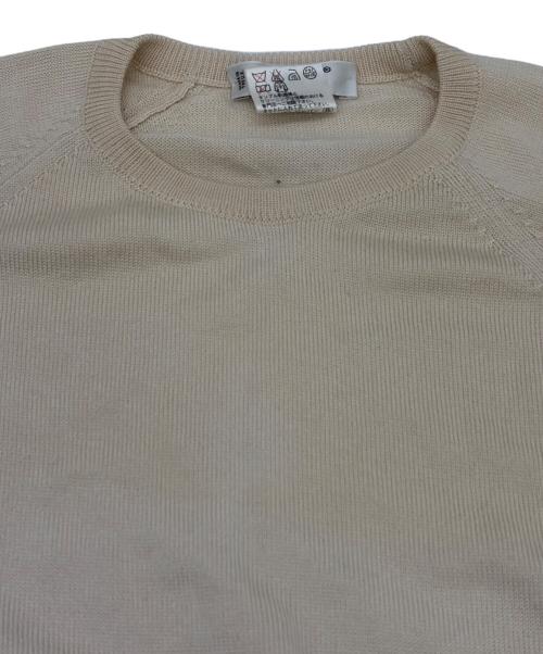 CELINE（セリーヌ）CELINE (セリーヌ) シルク・カシミヤ混半袖ニット アイボリー サイズ:SIZE 36（S）の古着・服飾アイテム
