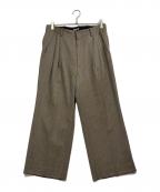 AURALEEオーラリー）の古着「WOOL SILK HERRINGBONE WIDE SLACKS」｜ブラウン