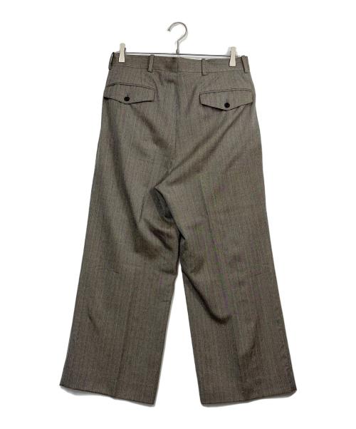AURALEE（オーラリー）AURALEE (オーラリー) WOOL SILK HERRINGBONE WIDE SLACKS ブラウン サイズ:SIZE 4の古着・服飾アイテム