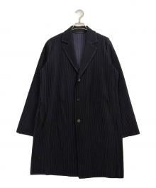 HOMME PLISSE ISSEY MIYAKE（オム プリッセ イッセイ ミヤケ）の古着「プリーツコート」｜ネイビー