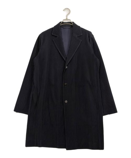 HOMME PLISSE ISSEY MIYAKE（オム プリッセ イッセイ ミヤケ）HOMME PLISSE ISSEY MIYAKE (オム プリッセ イッセイ ミヤケ) プリーツコート ネイビー サイズ:SIZE 3の古着・服飾アイテム