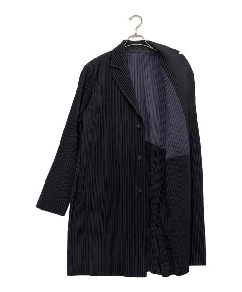HOMME PLISSE ISSEY MIYAKE（オム プリッセ イッセイ ミヤケ）HOMME PLISSE ISSEY MIYAKE (オム プリッセ イッセイ ミヤケ) プリーツコート ネイビー サイズ:SIZE 3の古着・服飾アイテム