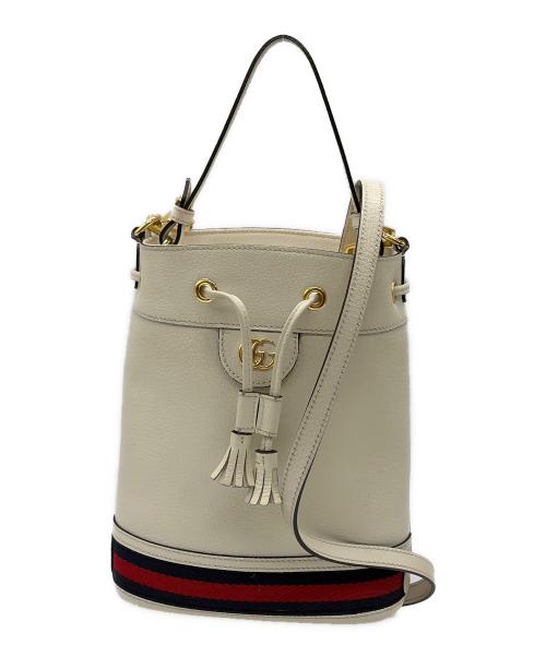 GUCCI（グッチ）GUCCI (グッチ) スモールバケットバッグ ホワイトの古着・服飾アイテム
