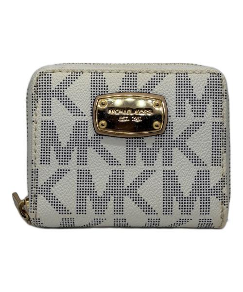 MICHAEL KORS（マイケル・コース）MICHAEL KORS (マイケル・コース) ラウンドファスナー財布 ホワイトの古着・服飾アイテム