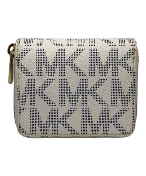 MICHAEL KORS（マイケル・コース）MICHAEL KORS (マイケル・コース) ラウンドファスナー財布 ホワイトの古着・服飾アイテム