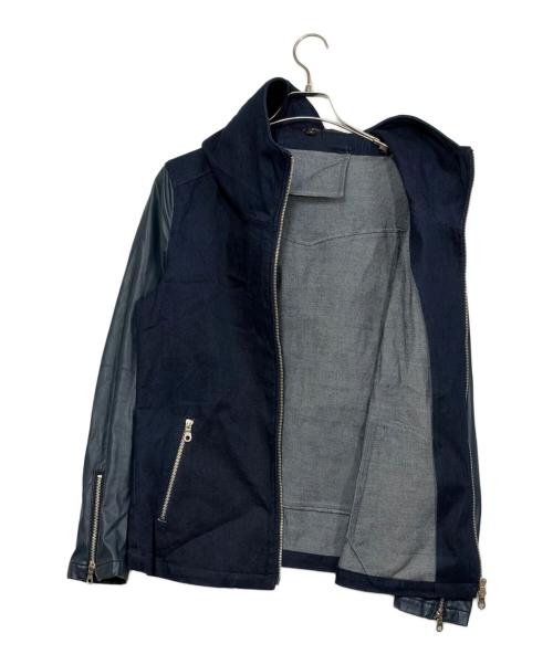 NO ID.（ノーアイディー）NO ID. (ノーアイディー) デニム切替ジャケット インディゴ サイズ:SIZE Lの古着・服飾アイテム