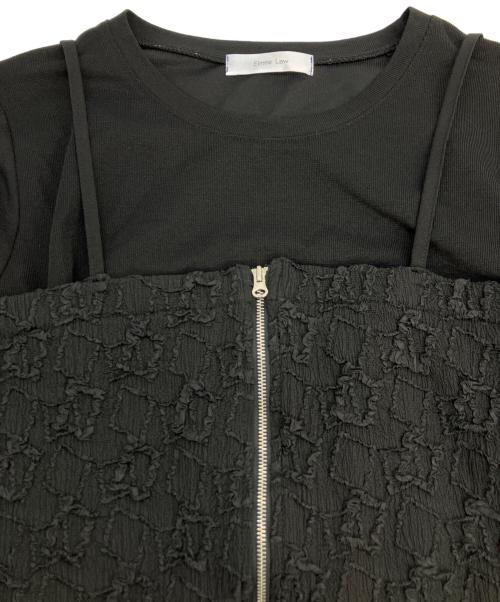 eimee law（エイミーロウ）eimee law (エイミーロウ) ビスチェ付半袖ワンピース ブラック サイズ:SIZE 38の古着・服飾アイテム