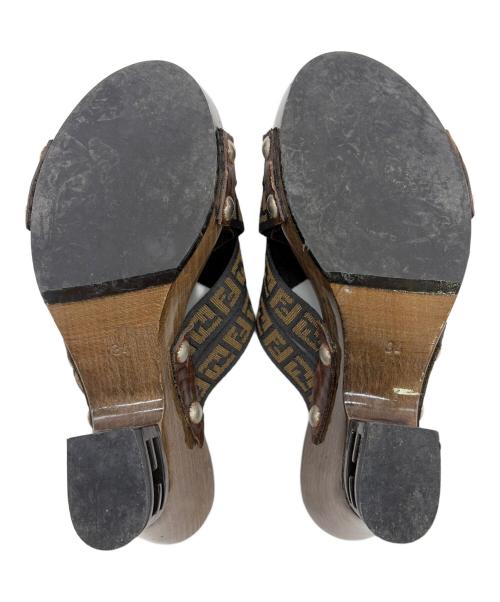 FENDI（フェンディ）FENDI (フェンディ) ミュール ブラウン サイズ:SIZE 22cmの古着・服飾アイテム