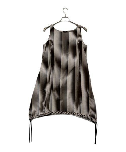 SHIMA-SHIMA KOKURAORI（シマシマコクラオリ）SHIMA-SHIMA KOKURAORI (シマシマコクラオリ) ノースリーブワンピース ブラック×ブラウン サイズ:SIZE Freeの古着・服飾アイテム
