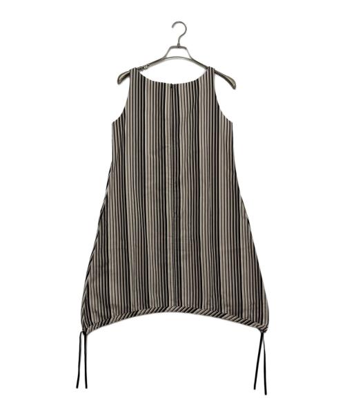 SHIMA-SHIMA KOKURAORI（シマシマコクラオリ）SHIMA-SHIMA KOKURAORI (シマシマコクラオリ) ノースリーブワンピース ブラック×ブラウン サイズ:SIZE Freeの古着・服飾アイテム