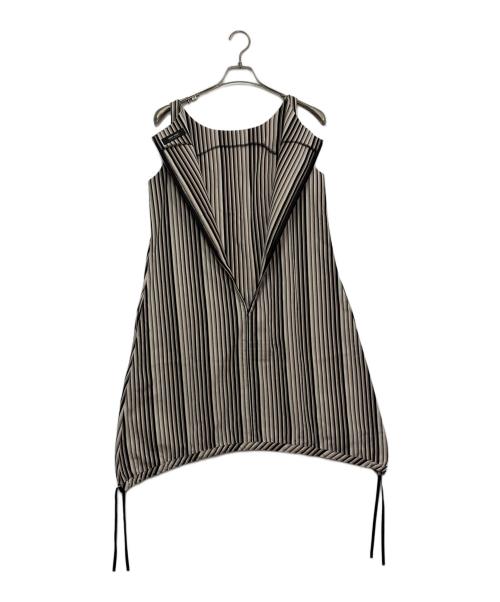 SHIMA-SHIMA KOKURAORI（シマシマコクラオリ）SHIMA-SHIMA KOKURAORI (シマシマコクラオリ) ノースリーブワンピース ブラック×ブラウン サイズ:SIZE Freeの古着・服飾アイテム