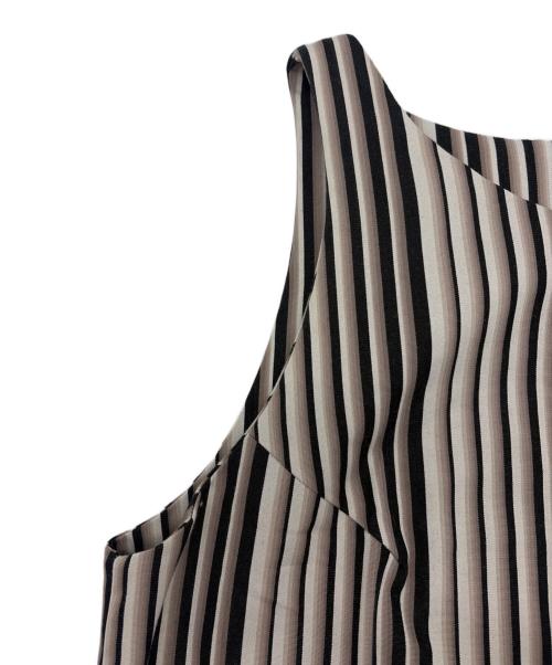 SHIMA-SHIMA KOKURAORI（シマシマコクラオリ）SHIMA-SHIMA KOKURAORI (シマシマコクラオリ) ノースリーブワンピース ブラック×ブラウン サイズ:SIZE Freeの古着・服飾アイテム