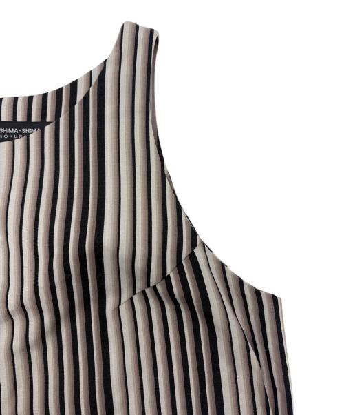 SHIMA-SHIMA KOKURAORI（シマシマコクラオリ）SHIMA-SHIMA KOKURAORI (シマシマコクラオリ) ノースリーブワンピース ブラック×ブラウン サイズ:SIZE Freeの古着・服飾アイテム