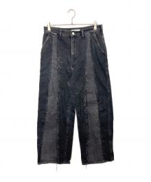 jieda（ジエダ）の古着「SWITCHING OVER DENIM PANTS/スイッチング オーバー デニム パンツ」｜ブラック