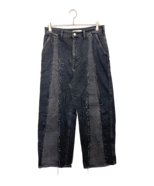 jieda（ジエダ）Jieda (ジエダ) SWITCHING OVER DENIM PANTS/スイッチング オーバー デニム パンツ ブラック サイズ:2の古着・服飾アイテム