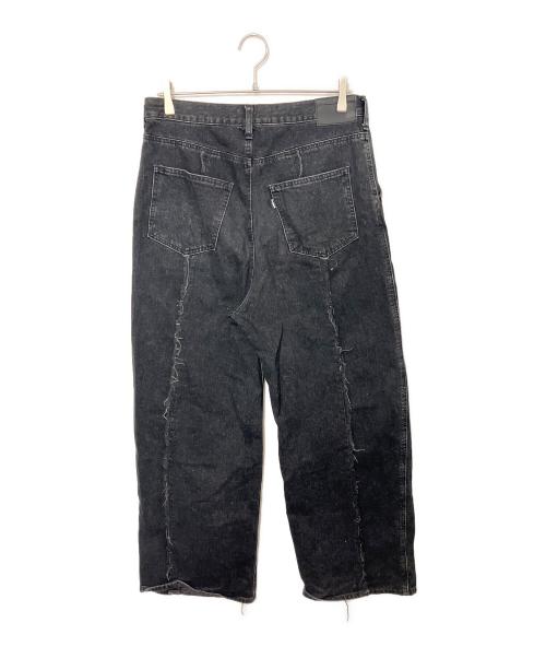 jieda（ジエダ）Jieda (ジエダ) SWITCHING OVER DENIM PANTS/スイッチング オーバー デニム パンツ ブラック サイズ:2の古着・服飾アイテム