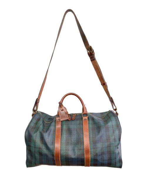 POLO RALPH LAUREN（ポロ・ラルフローレン）POLO RALPH LAUREN (ポロ・ラルフローレン) ボストンバッグ ネイビー×グリーンの古着・服飾アイテム