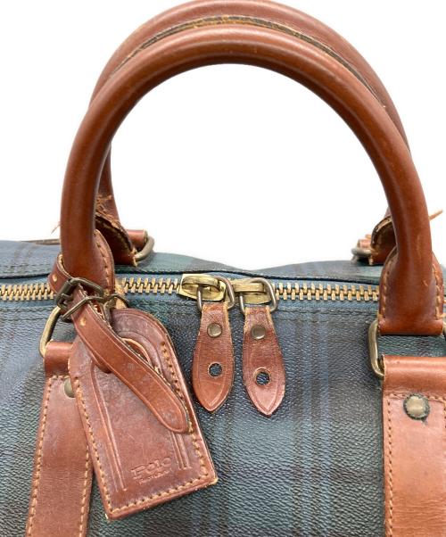 POLO RALPH LAUREN（ポロ・ラルフローレン）POLO RALPH LAUREN (ポロ・ラルフローレン) ボストンバッグ ネイビー×グリーンの古着・服飾アイテム