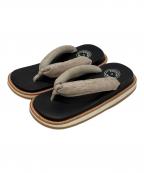 SEE SAWシーソー）の古着「レザー雪駄」｜ブラック×ブラウン