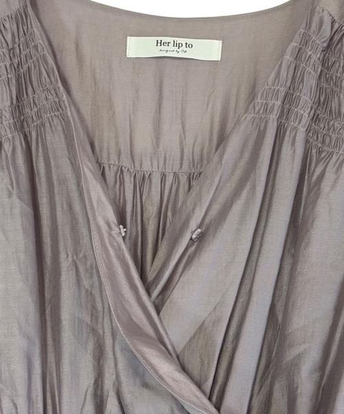 HER LIP TO（ハーリップトゥ）Her lip to (ハーリップトゥ) エアリー ボリュームスリーブ ドレス ラベンダー サイズ:SIZE Mの古着・服飾アイテム