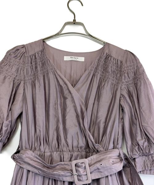HER LIP TO（ハーリップトゥ）Her lip to (ハーリップトゥ) エアリー ボリュームスリーブ ドレス ラベンダー サイズ:SIZE Mの古着・服飾アイテム