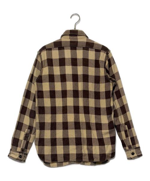 HUMAN MADE（ヒューマンメイド）HUMAN MADE (ヒューマンメイド) 長袖シャツ ブラウン×ベージュ サイズ:SIZE Sの古着・服飾アイテム