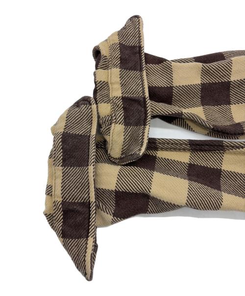 HUMAN MADE（ヒューマンメイド）HUMAN MADE (ヒューマンメイド) 長袖シャツ ブラウン×ベージュ サイズ:SIZE Sの古着・服飾アイテム