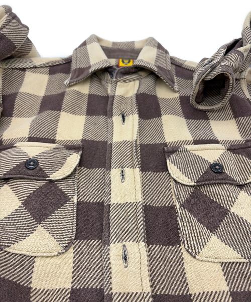 HUMAN MADE（ヒューマンメイド）HUMAN MADE (ヒューマンメイド) 長袖シャツ ブラウン×ベージュ サイズ:SIZE Sの古着・服飾アイテム