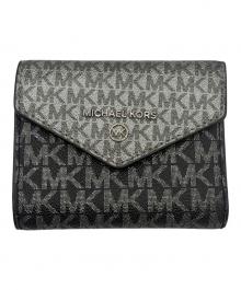 MICHAEL KORS（マイケル・コース）の古着「3つ折り財布」｜ブラック×シルバー