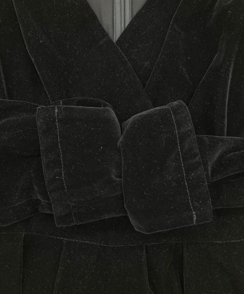 HER LIP TO（ハーリップトゥ）Her lip to (ハーリップトゥ) Embroidered Velour Midi Dress/ベロアドレス/長袖ワンピース ブラック サイズ:Mの古着・服飾アイテム