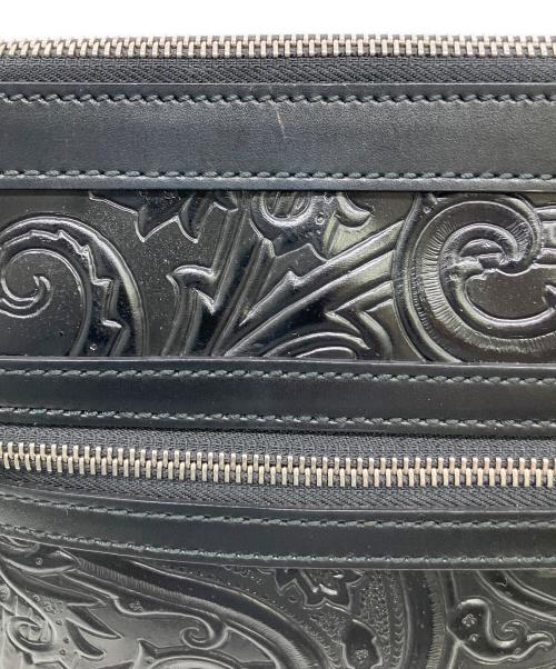 ETRO（エトロ）ETRO (エトロ) マルゴット型押しレザートートバッグ ブラックの古着・服飾アイテム