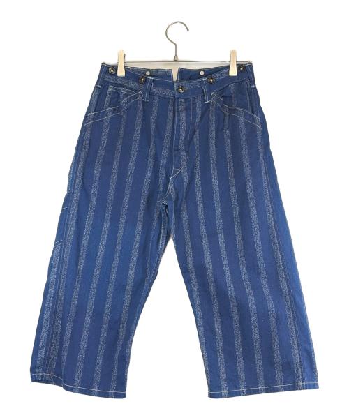 Heller's cafe（ヘラーズカフェ）HELLER'S CAFE (ヘラーズカフェ) クロップドパンツ インディゴ サイズ:SIZE 76cm (W30)の古着・服飾アイテム
