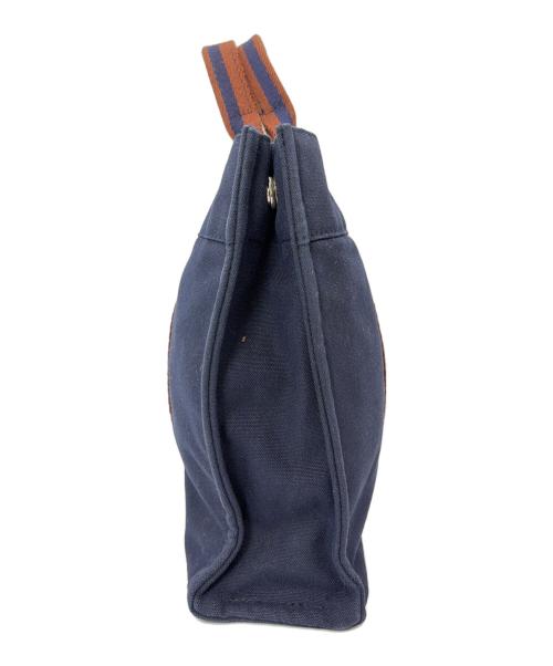 HERMES（エルメス）HERMES (エルメス) トートバッグ ネイビー×ブラウンの古着・服飾アイテム