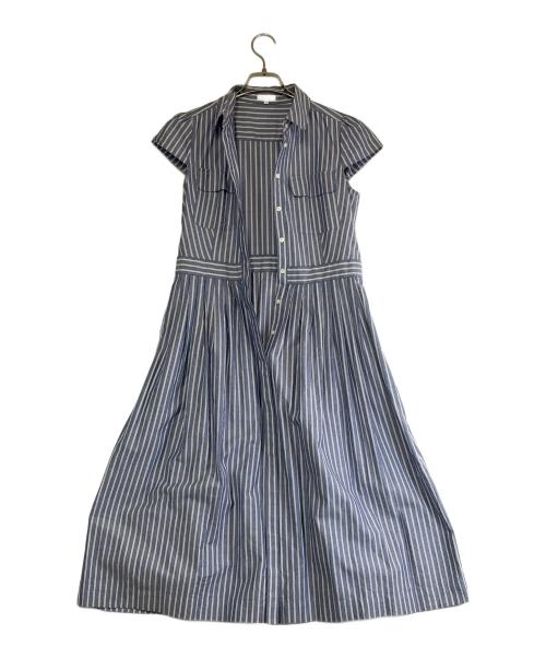 MACKINTOSH PHILOSOPHY（マッキントッシュ フィロソフィー）MACKINTOSH PHILOSOPHY (マッキントッシュ フィロソフィー) 半袖ワンピース ブルー×ホワイト サイズ:SIZE 38（M）の古着・服飾アイテム