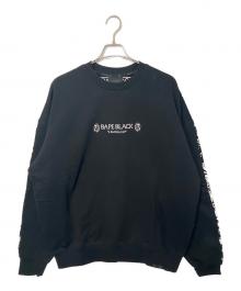 BAPE BLACK A BATHING APE（ベイプ ブラック ア ベイシング エイプ）の古着「PAISLEY EMB SWEATSHIRT/ペイズリー・エンブ・スウェットシャツ/スウェット」｜ブラック