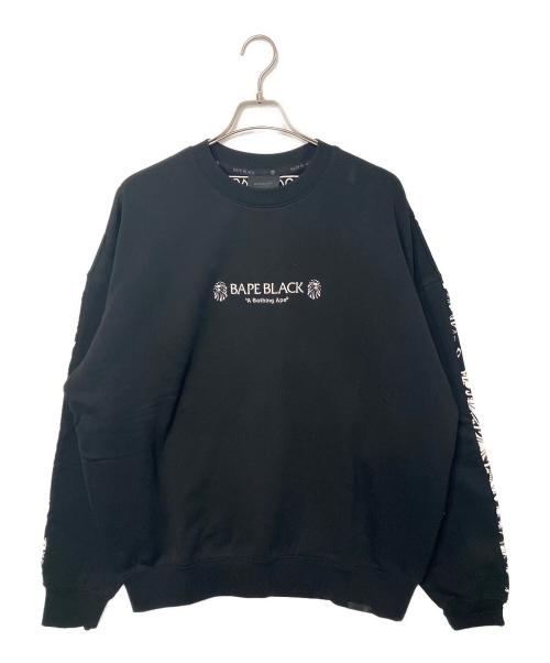 BAPE BLACK A BATHING APE（ベイプ ブラック ア ベイシング エイプ）BAPE BLACK A BATHING APE (ベイプ ブラック ア ベイシング エイプ) PAISLEY EMB SWEATSHIRT/ペイズリー・エンブ・スウェットシャツ/スウェット ブラック サイズ:XL 未使用品の古着・服飾アイテム